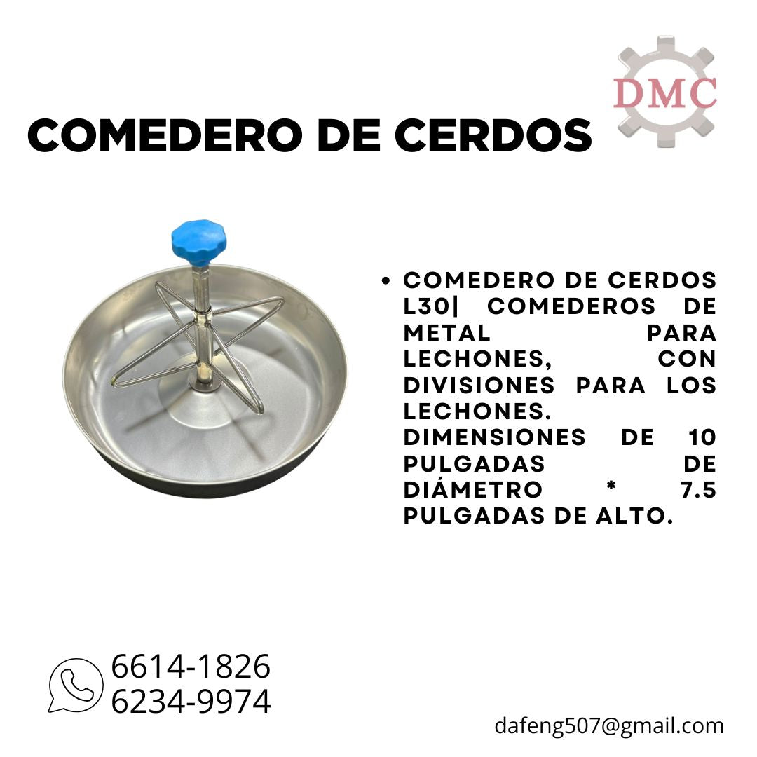 Comedero para Lechones y Cerdos Pre-Destete – Acero Inoxidable L30