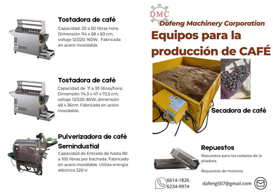 Café Catalogo Variado 2025 - Piladoras, Tostadoras, Molinos, Secadora
