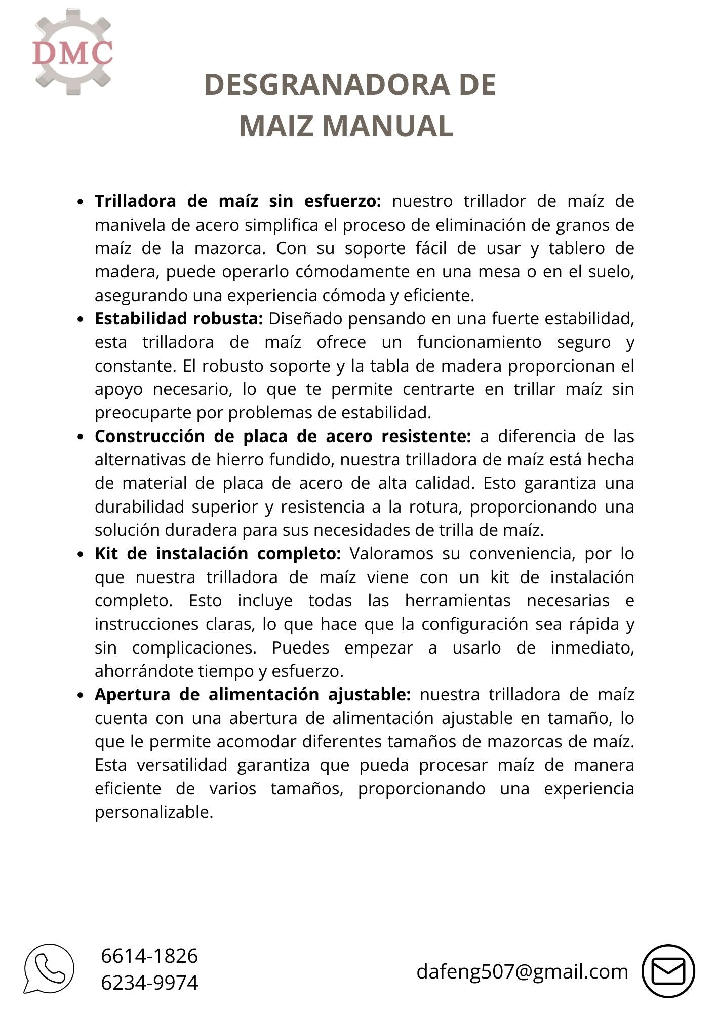 Desgranadora de Maíz Manual