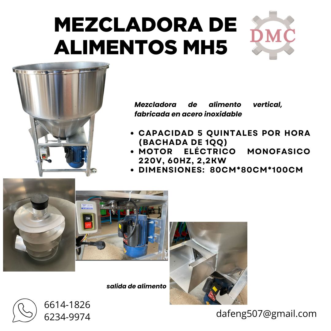 Mezcladora de Alimento Balanceado 1 quintal por bachada de 10minutos