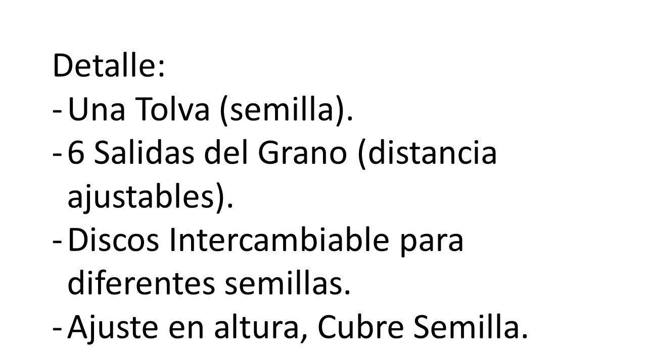 SEMBRADORA DE GRANOS (una tolva doce salidas)