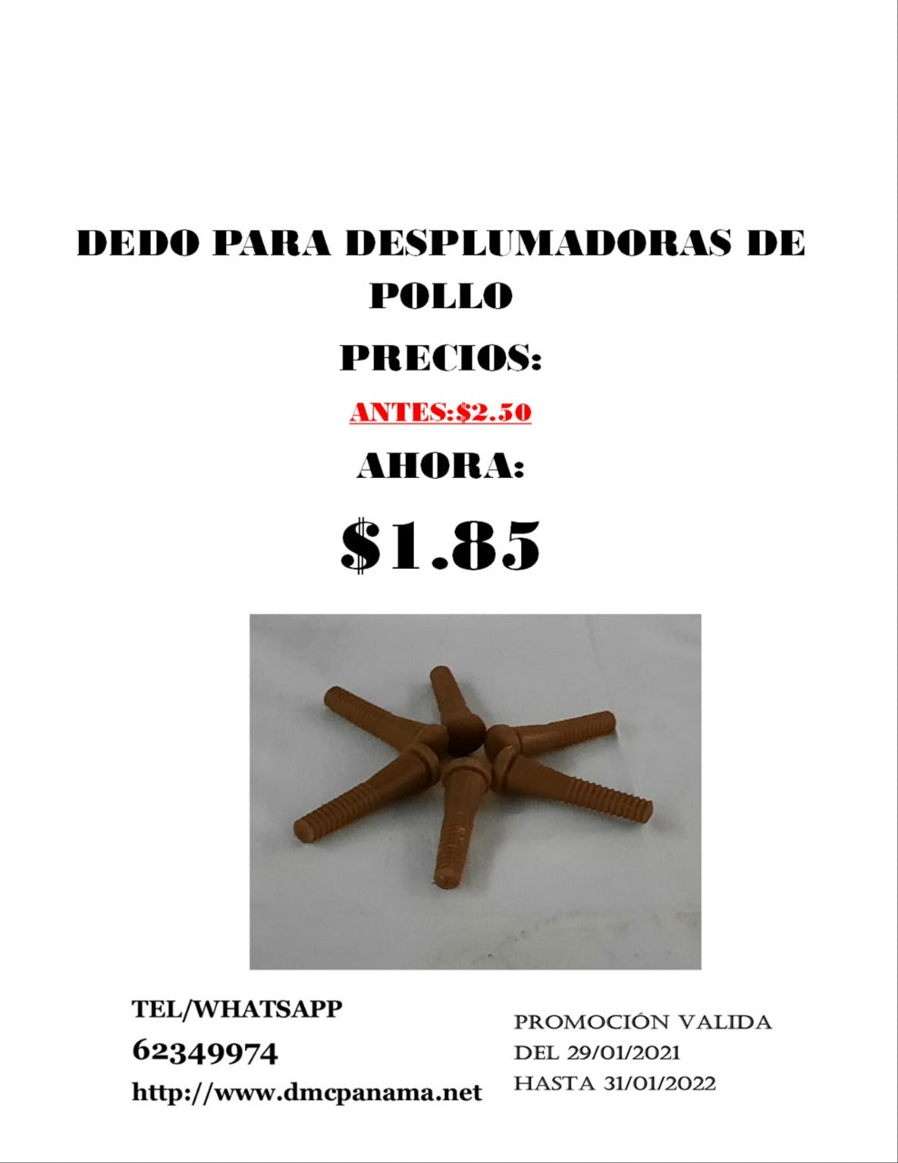 Dedo para desplumadora de pollo