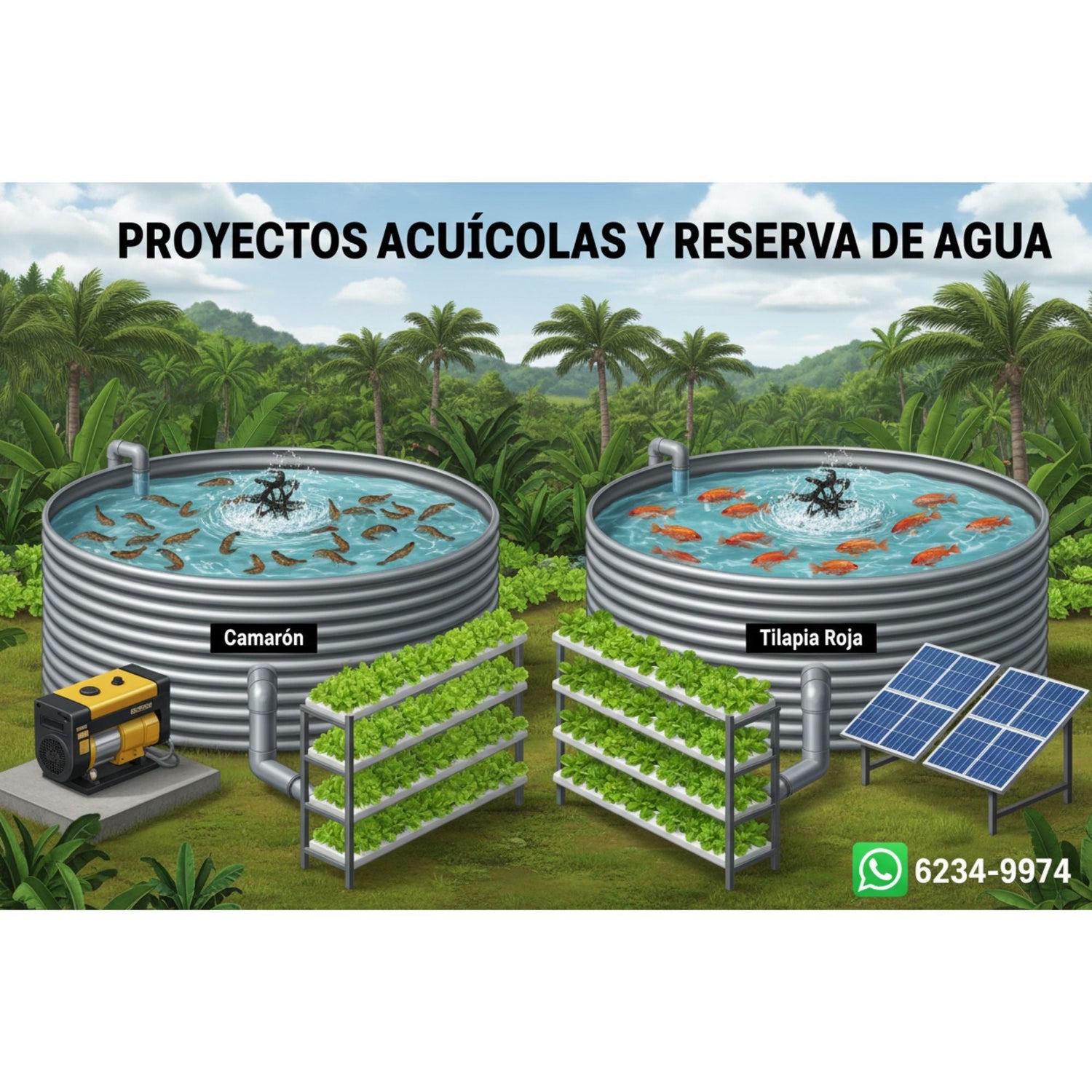 Tanques Australianos con Geomembrana | Cría de Tilapia y Reserva de Agua