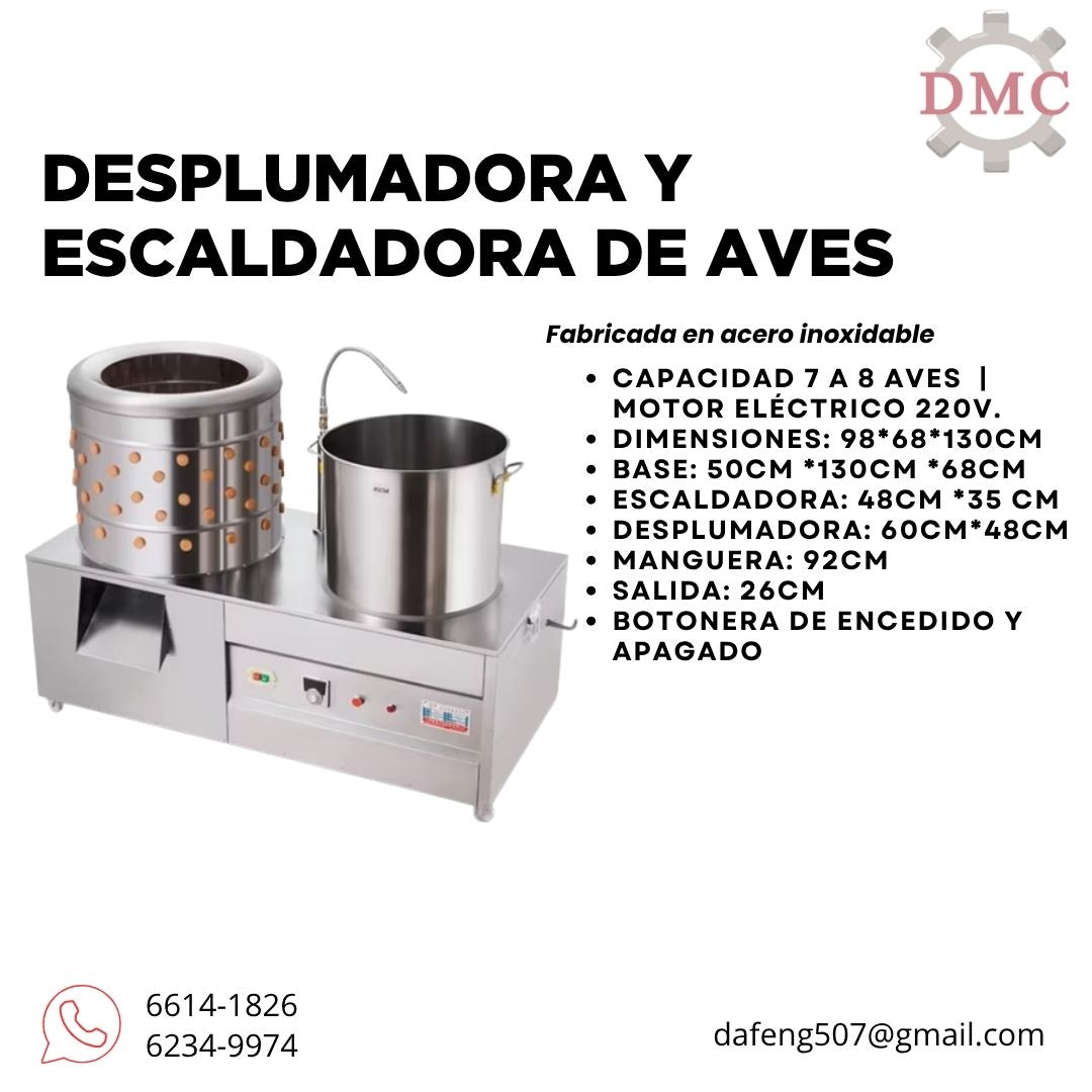 Desplumadora y Escaldadora de Aves 7-8 unidades