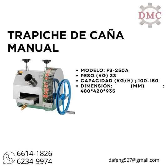 Trapiche de Caña – 3 Émbolos Ajustables | Acero Inoxidable