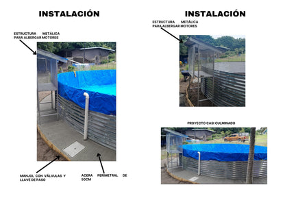 Tanque Australiano con Geomembrana 6m x 1.20m | Acuicultura y Riego | DAFENG Panamá