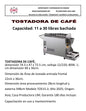 TOSTADORA DE CAFÉ - capacidad 11 a 30 libras - eléctrica, gas, solar 12 Volts