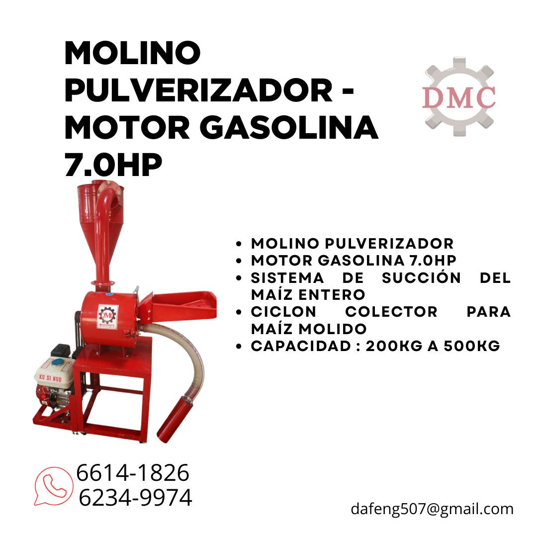 Molino Pulverizador con Motor a Gasolina