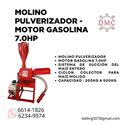 Molino Pulverizador con Motor a Gasolina