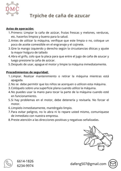 Trapiche de Caña Motor Gasolina