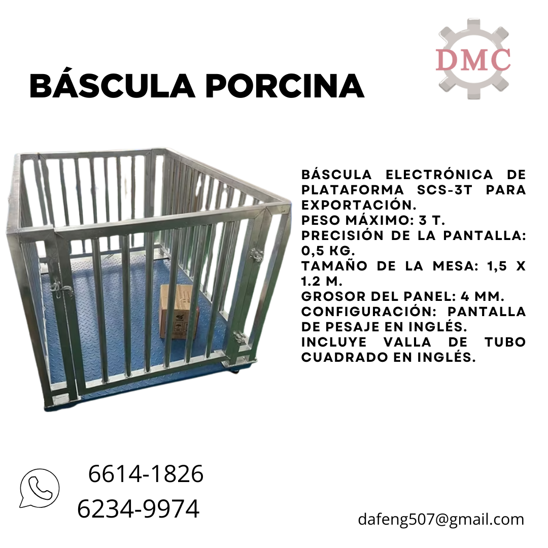 Báscula Porcina ú otros Digital de Plataforma #BasculaPorcina #Ganaderia #DMC