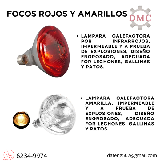 Lámpara Calefactora Infrarroja para Crianza #LamparaCalefactora #CrianzaDeAves #Granja