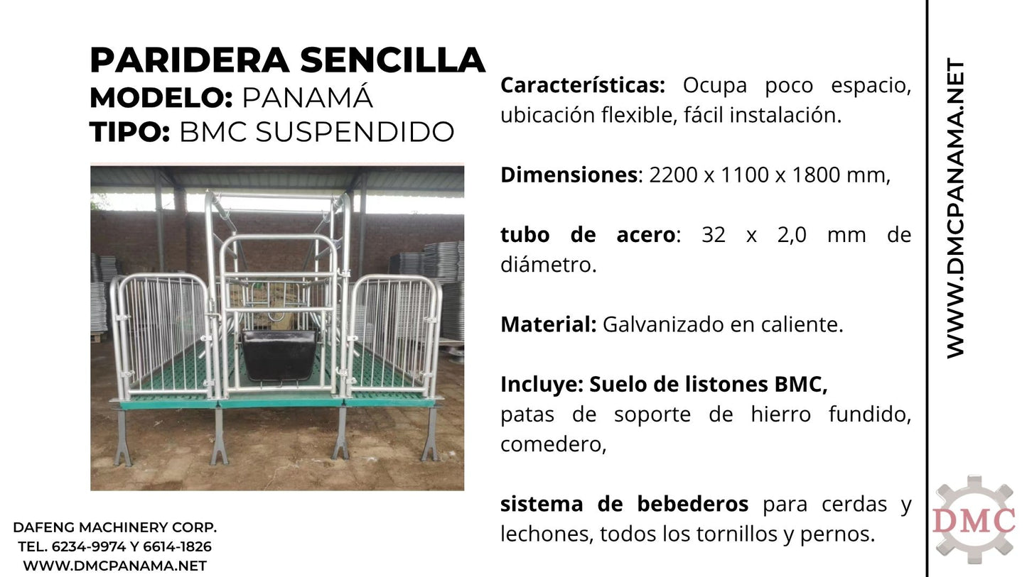 Paridera Económica para una Cerda con Pisos BMC | DMC Panamá