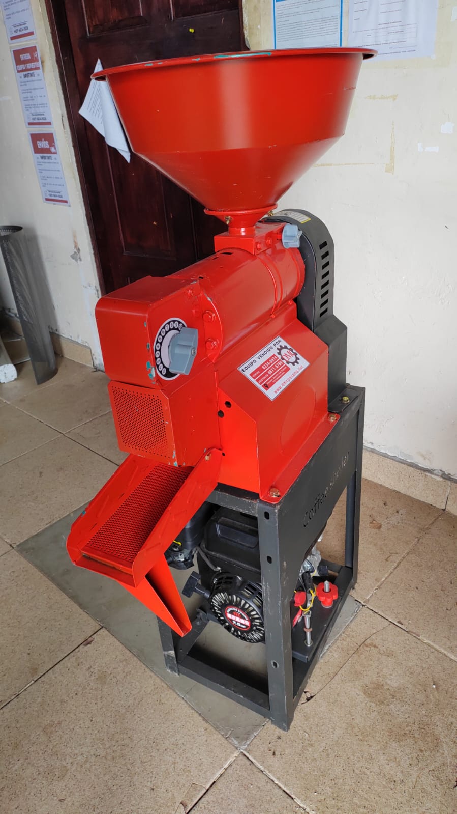Piladora Café con motor gasolina 7.5hp