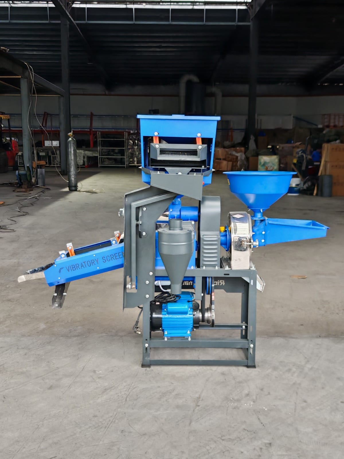 Piladora de Arroz Maíz y Café Semi industrial con motor eléctrico he incluye molino pulverizador de granos