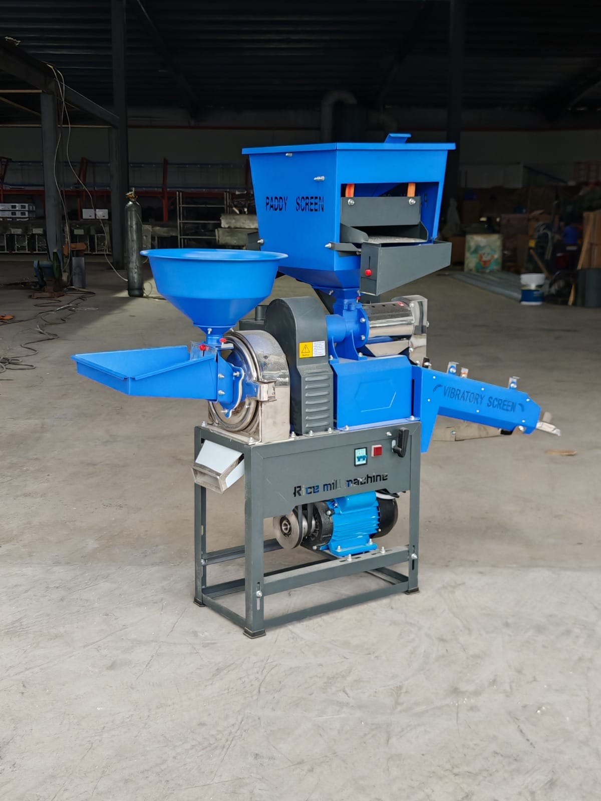 Piladora de Arroz Maíz y Café Semi industrial con motor eléctrico he incluye molino pulverizador de granos