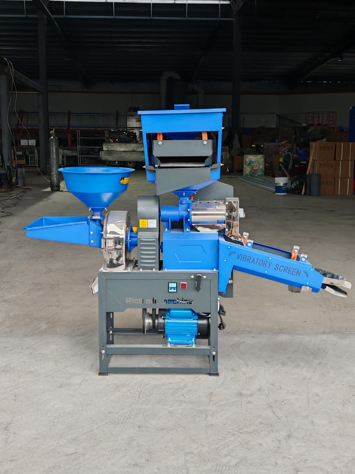 Piladora de Arroz Maíz y Café Semi industrial con motor eléctrico he incluye molino pulverizador de granos