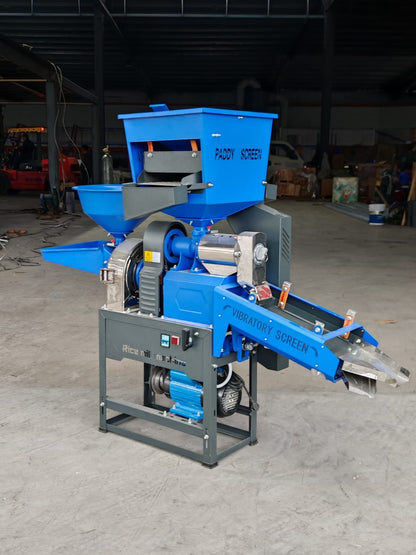 Piladora de Arroz Maíz y Café Semi industrial con motor eléctrico he incluye molino pulverizador de granos
