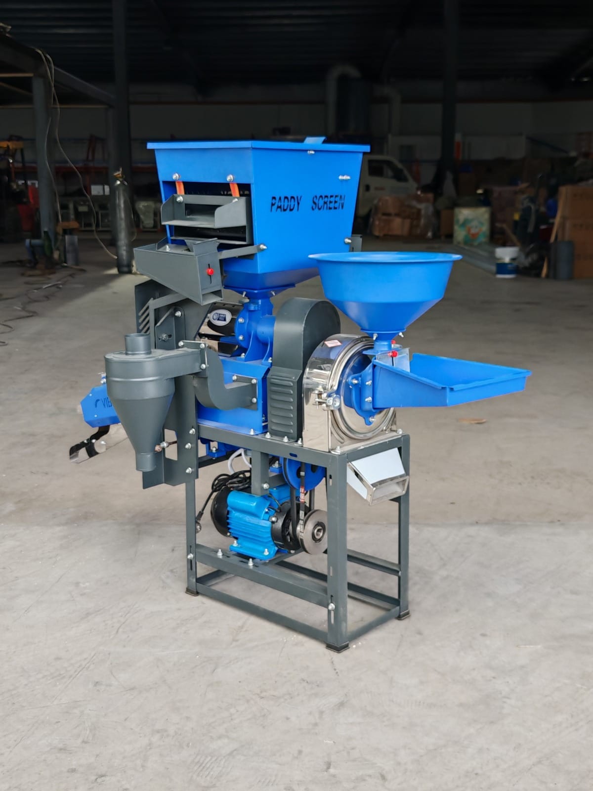 Piladora de Arroz Maíz y Café Semi industrial con motor eléctrico he incluye molino pulverizador de granos