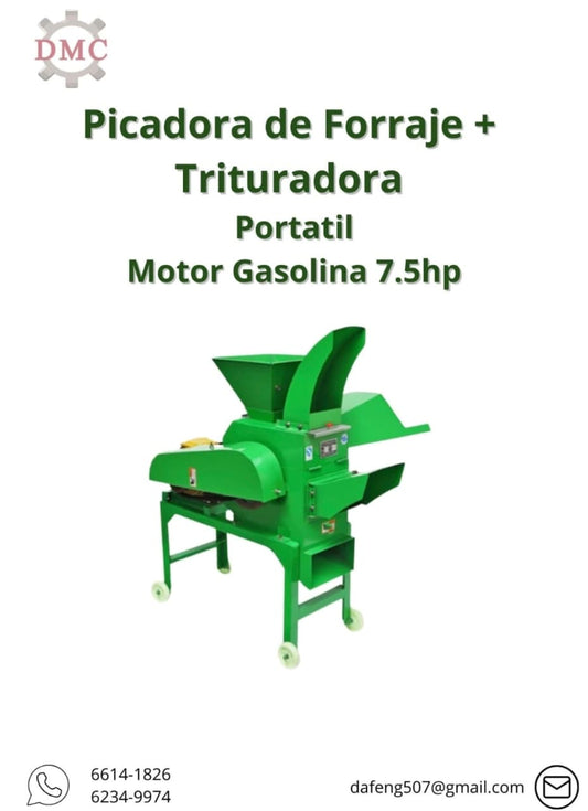 Picadora de Pasto Molino de Martillo con Motor Gasolina 7.5hp