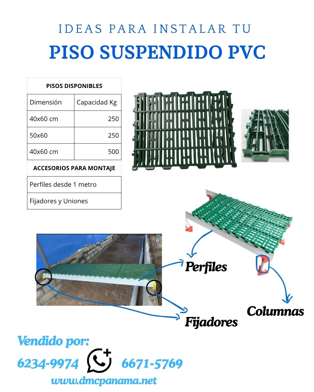 Pisos para Cerdos de 40x60 cm (250 kg) | Rejillas Slat | DMC