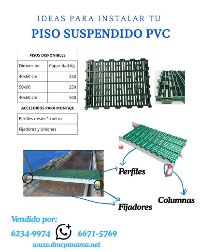 Pisos para Cerdos de 40x60 cm (250 kg) | Rejillas Slat | DMC