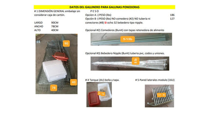 Jaula Piramidal para Gallinas Ponedoras Capacidad 96 A 128 GALLINAS PONEDORAS - armada