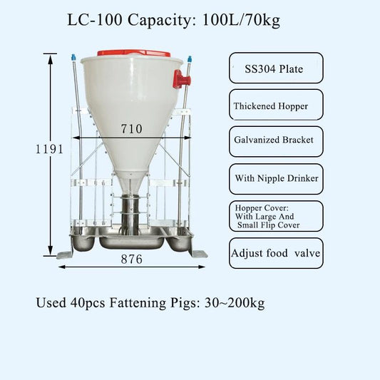 Comedero Cerdo 100Lt - 70kg