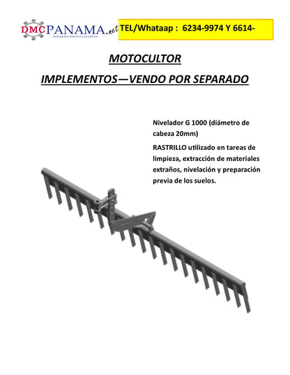 Rastrillo Nivelador – Implemento para Motocultor