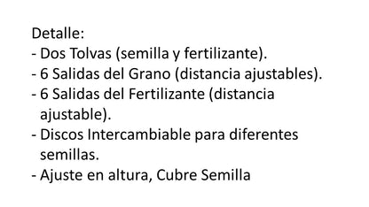 SEMBRADORA DE GRANOS UNA TOLVA