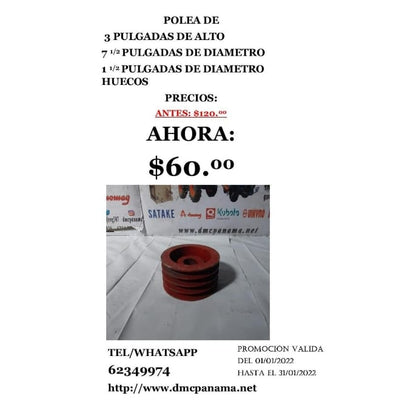 Polea 3 pulgada