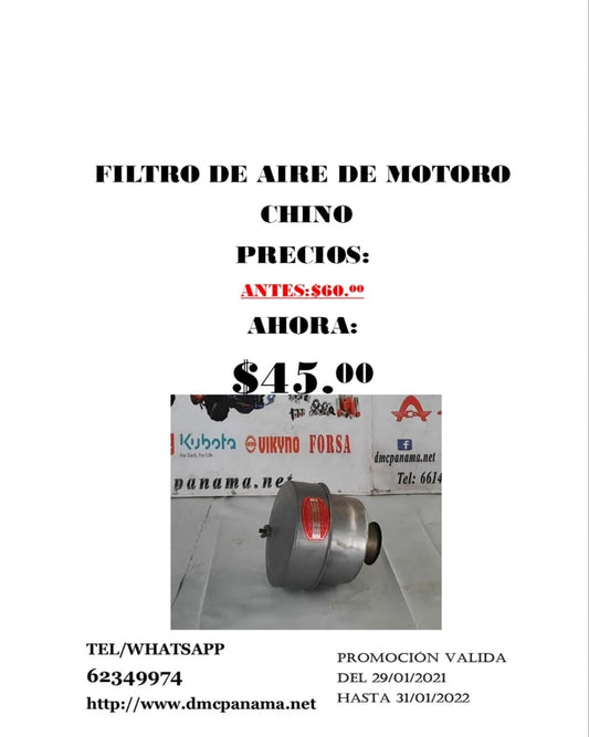 Filtro de Aire para Motor Chino – Protección del Cilindro | Repuesto DMC